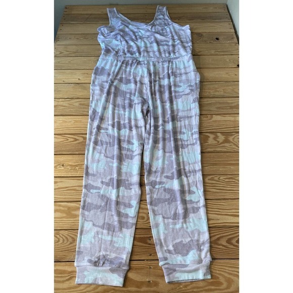 NEW Koolaburra by UGG Camo Sleeveless Jumpsuit Size 1X Women’s Gray Cinch Waist - Picture 2 of 10